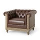 preview thumbnail 28 of 51, Castalia Chesterfield Tufted Club Chair by Christopher Knight Home - 39.00" L x 33.50" W x 28.00" H