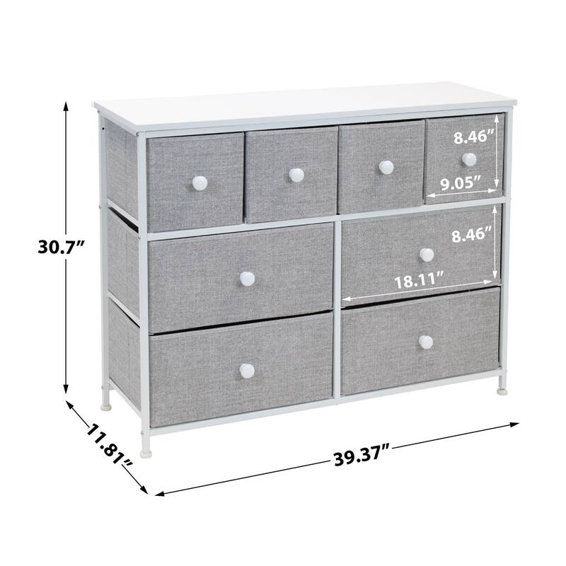 Dresser w/ 8 Drawers - Furniture Storage Chest Tower Unit for Bedroom (Black)
