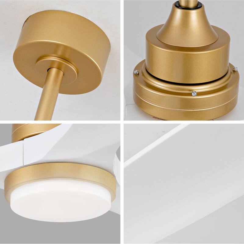 52" Ceiling Fan w/ Dimmable LED Light Remote Control Reversible DC Motor