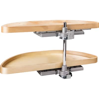 Hardware Resources 28" Diameter Half Moon Two Shelf Lazy Susan with