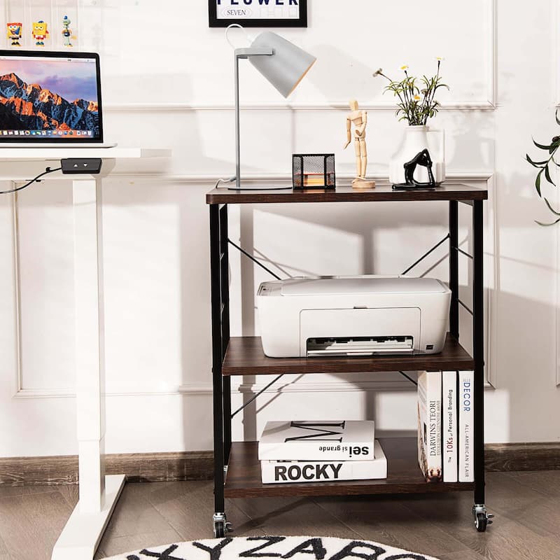Costway 3-Tier Kitchen Baker's Rack Microwave Oven Storage Cart w/ - See details