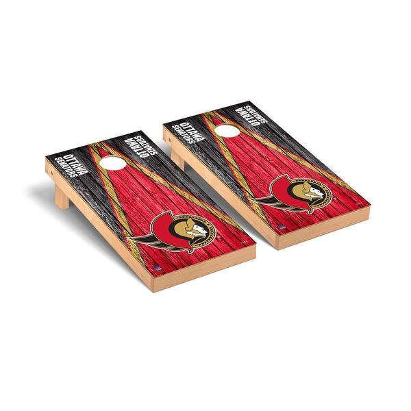 slide 2 of 5, Ottawa Senators NHL Triangle Cornhole Board Set Include Carrying Case