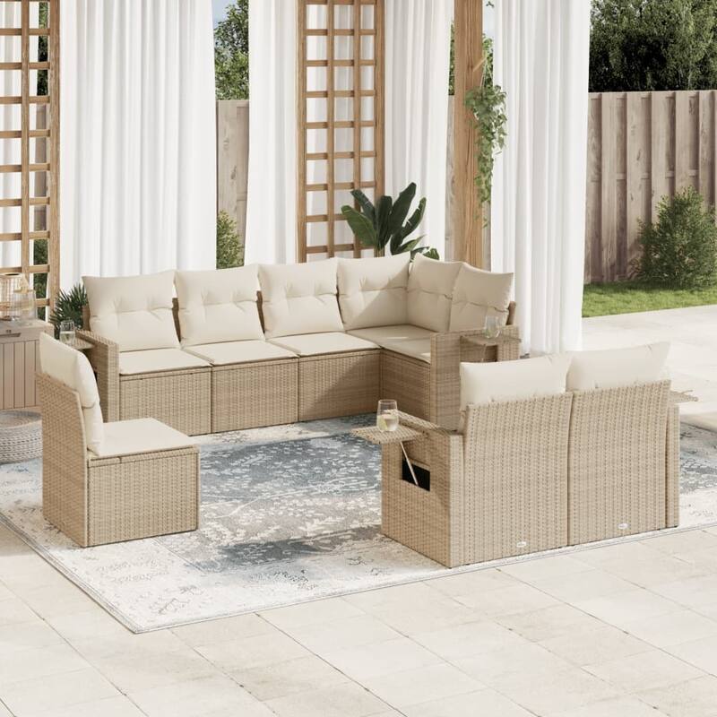 vidaXL Garden Sofa Set - Beige and cream With table