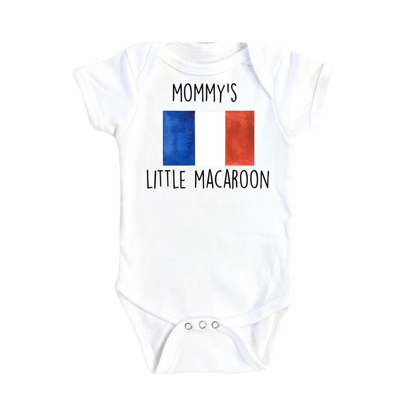 French Macaroon - Baby Boy Girl Clothes Infant Bodysuit Funny Cute Newborn - White - 0-3M