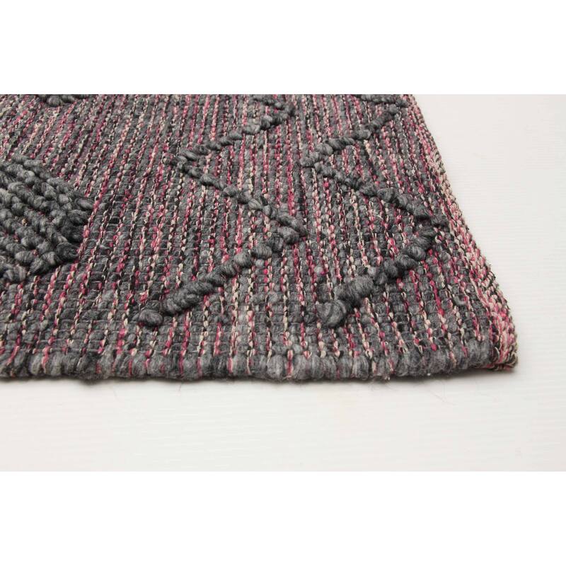 ECARPETGALLERY Braid weave Sienna Grey Wool Rug - 6'0 x 9'4