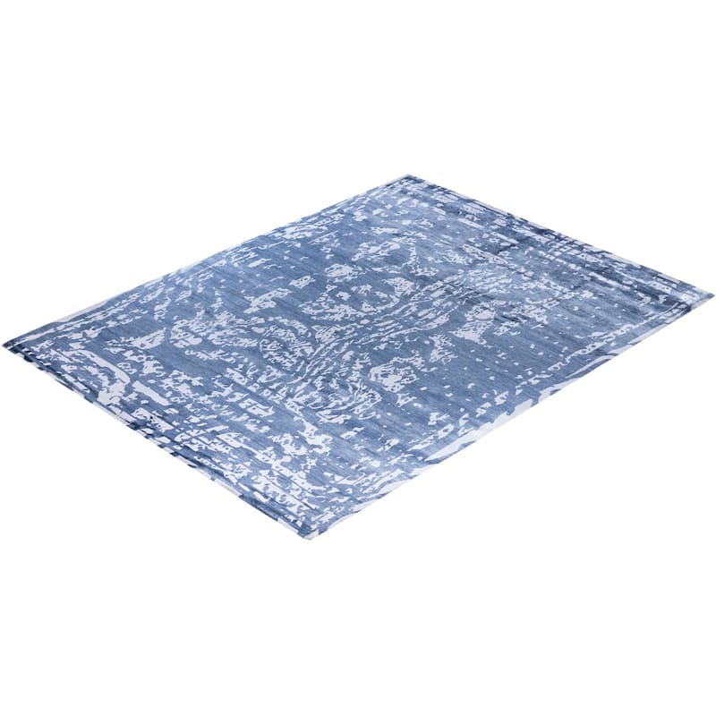 Modern One-of-a-Kind Hand-Knotted Area Rug, Blue - 9' 2" x 12' 0"
