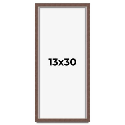 13x30 Shadow Box Frame Brown | 1.125 inches Deep Real Wood Rustic
