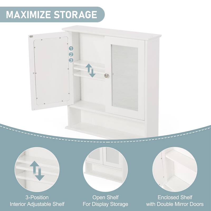 30"Freestanding Bathroom Vanity with Ceramic Sink and Mirror Cabinet