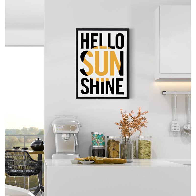 Kate and Laurel Sylvie Hello Sunshine Framed Canvas By Rocket Jack