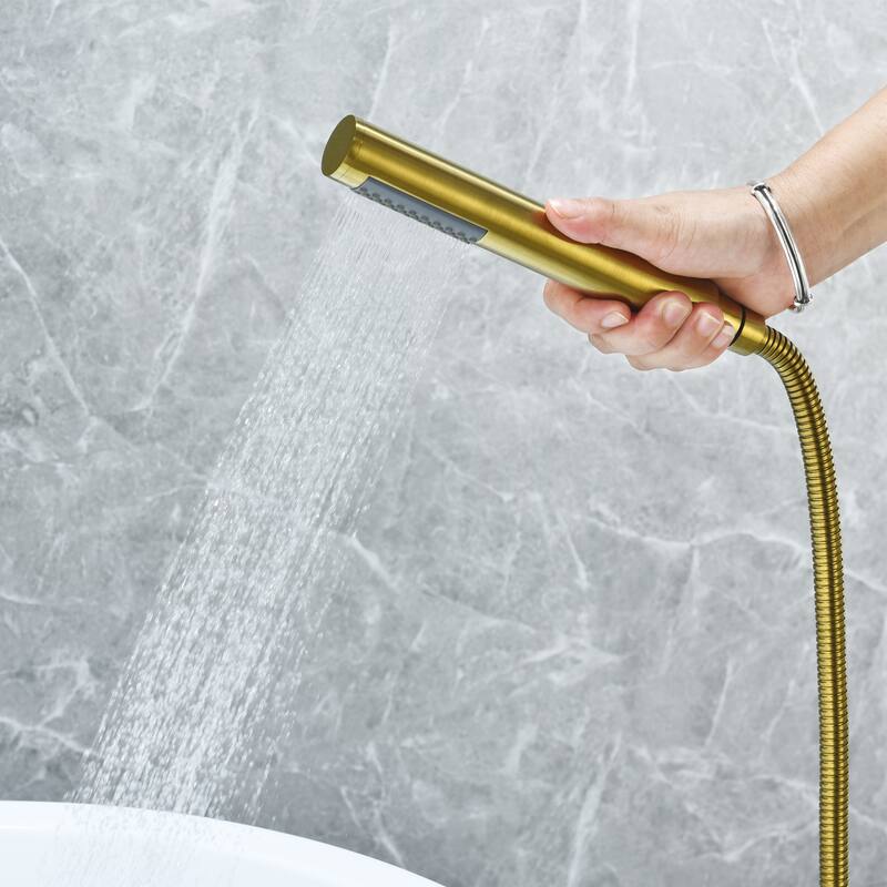 Altair Brulon Double Knob Handle Freestanding Floor Mounted Tub Filler with Handshower