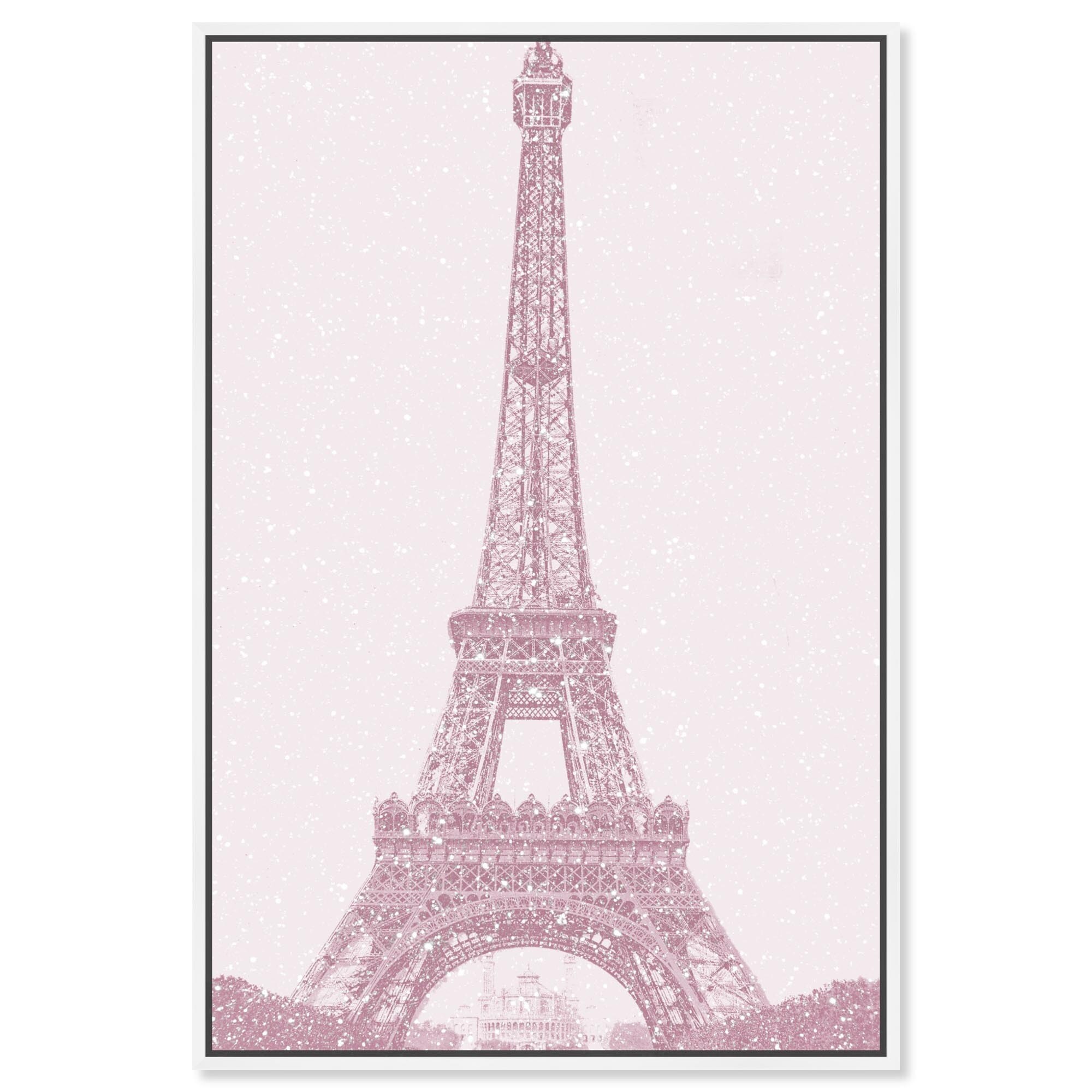 Pink Sparkling Floral Paris Canvas Paris Art Prints by Art Remedy