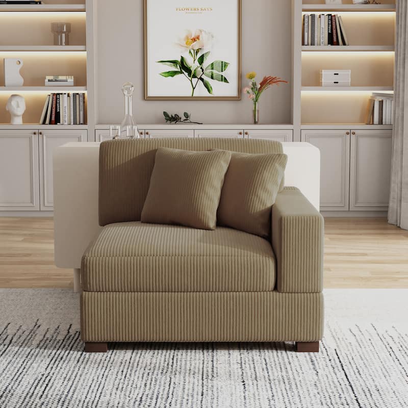 Corduroy Armchair Sofa Corner Chairs With Pillows