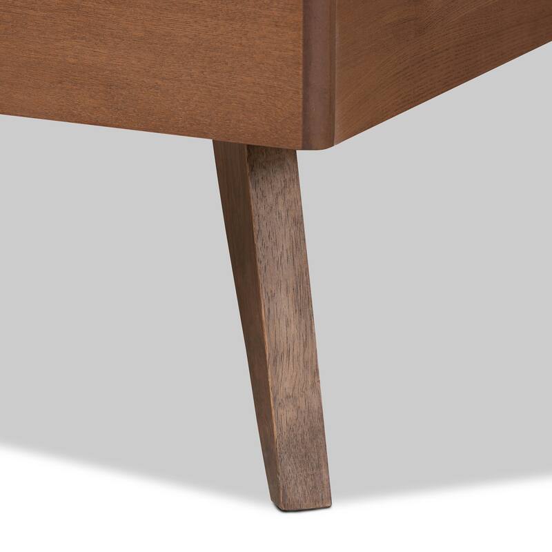 Amira Transitional Ash Walnut Finished Wood Platform Bed