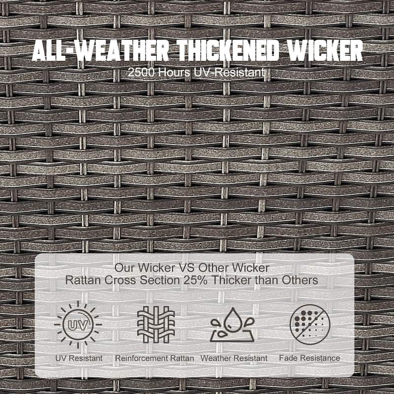 Elegant Wicker Outdoor Coffee Table with Storage