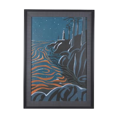 Sea Bay At Night III Framed Art Print