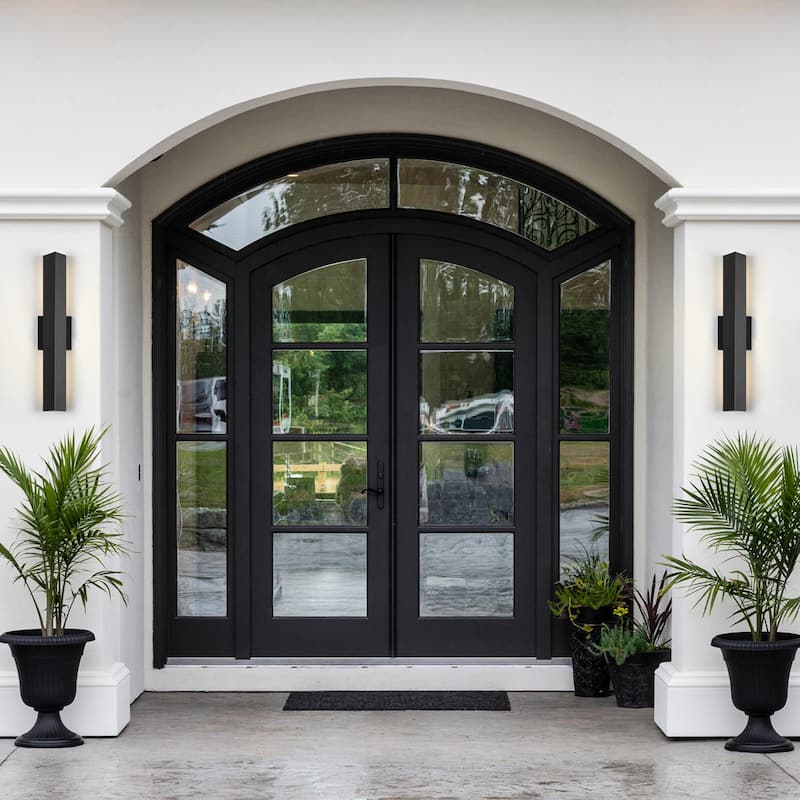 Modern Minimalist Black Outdoor Integrated LED Wall Sconce(2-Pack) - 21.8"