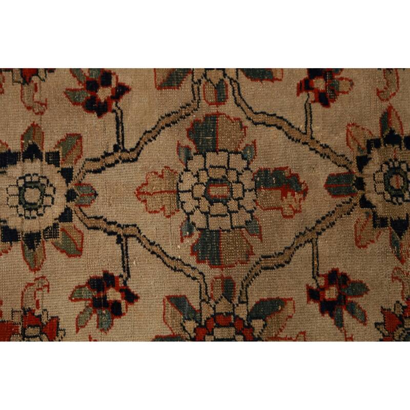 Pre-1900 Antique Vegetable Dye Sarouk Farahan Persian Handmade Carpet - 4'2"x 6'10"