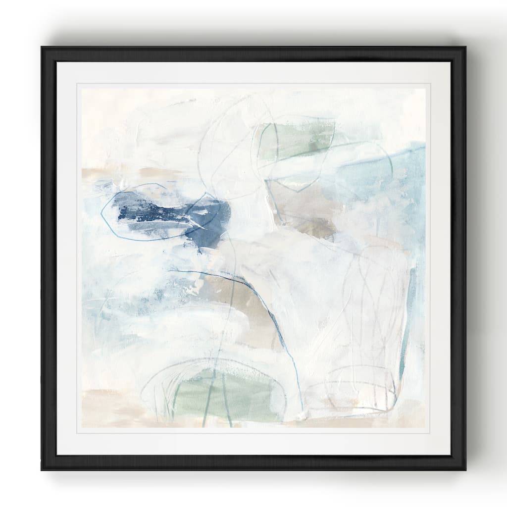 Pebble Coast I -Black Framed Print