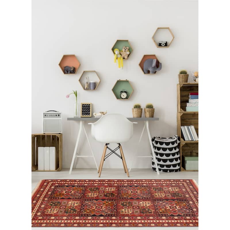 ECARPETGALLERY Hand-knotted Melis Dark Copper Wool Rug - 4'1 x 5'5