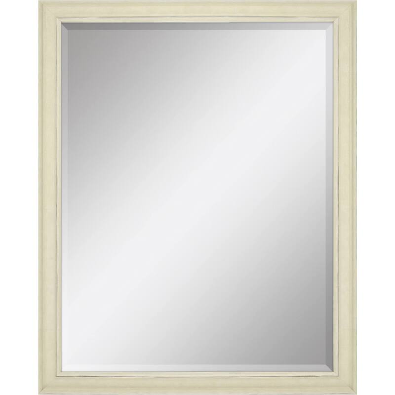 HomeRoots 52" Ivory Distressed Wood Framed Accent Mirror - 40.00 in. x 52.00 in. x 2.00 in.