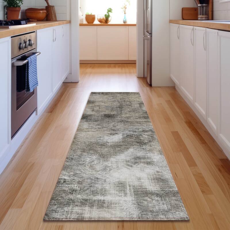Premium Washable Super Soft Solid Contemporary Mayfield Rug - Beige - 2' 3" x 7' 6" - Runner