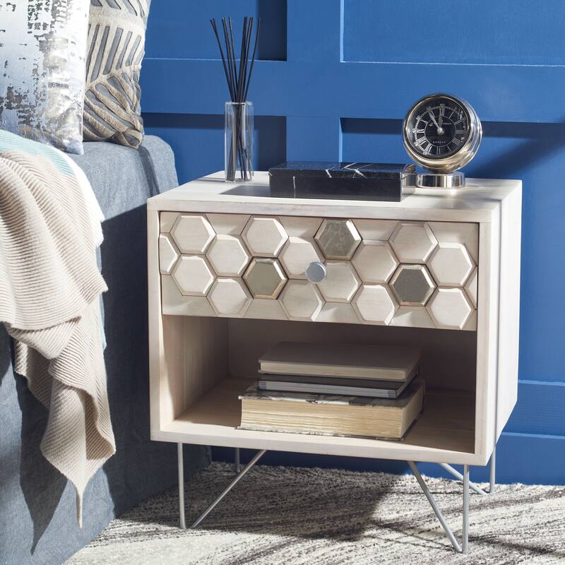 SAFAVIEH Alia 1-Drawer 1-Shelf Nightstand Table