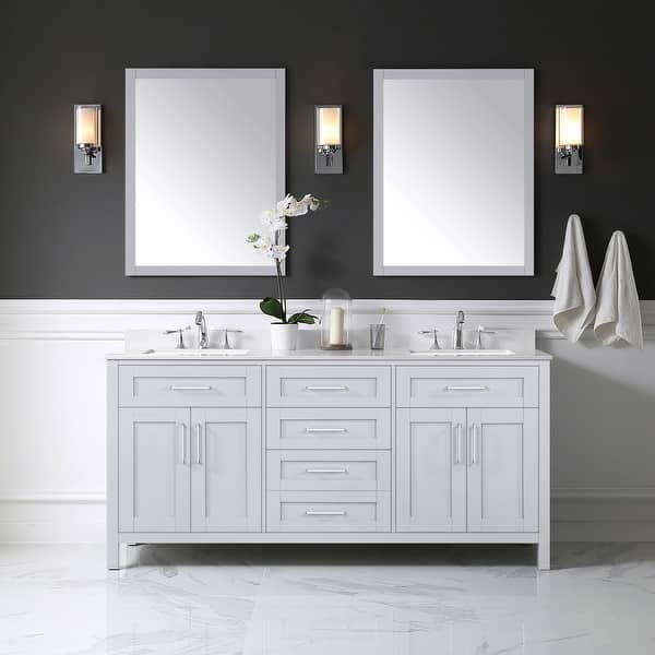slide 2 of 15, OVE Decors Tahoe III 72 in. Kit Double Bathroom Vanity in Dove Grey