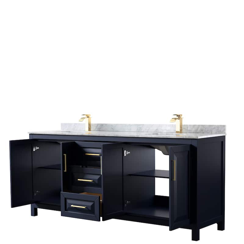 Daria 80-inch Double Vanity, Marble Top, No Mirror