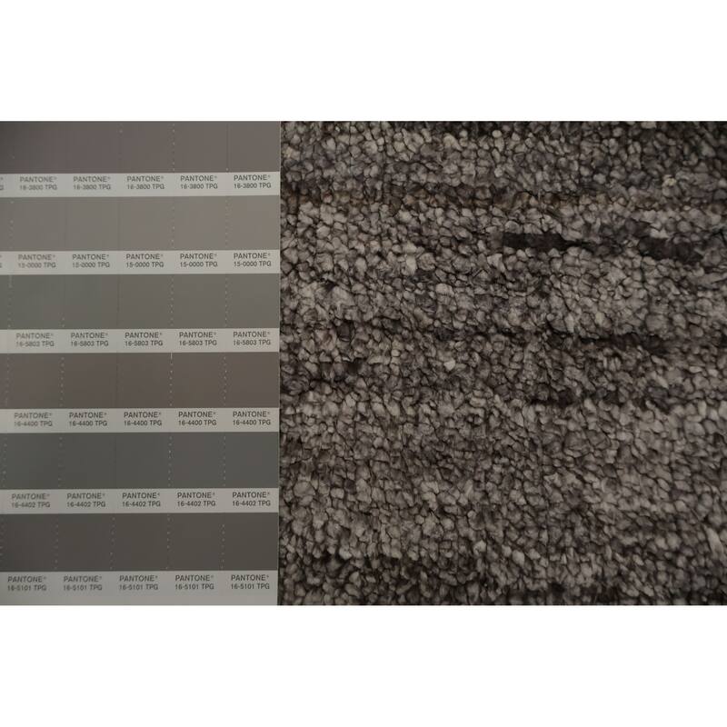 Hand Knotted Oriental 100% Wool Carpet Tribal Contemporary Greys & Charcoal Gabbeh Area Rug - 9' 8'' X 7' 9''