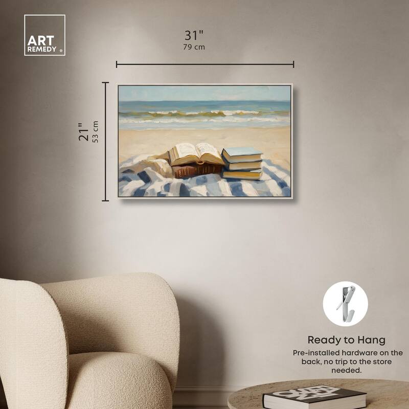 Beach Reading Canvas by Art Remedy