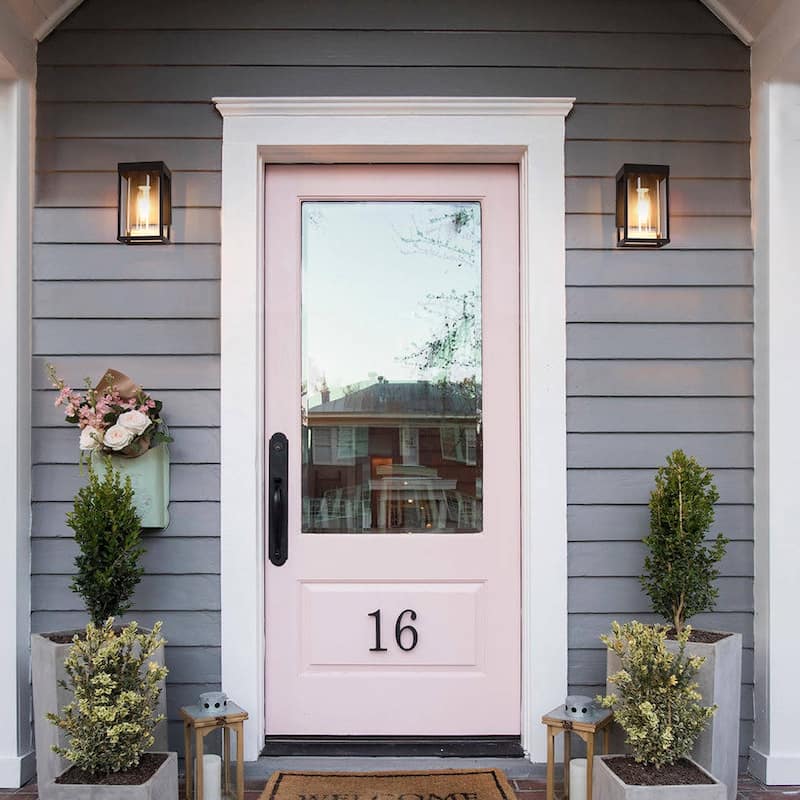 2-Pack Outdoor Black Exterior Wall Lantern Sconce Light with Clear Glass - 9"H