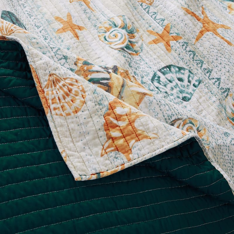 Greenland Home Kona Cotton-Rich Quilted Coastal Throw Blanket