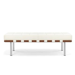 Modern Pavillion Leather Criss Cross Bench
