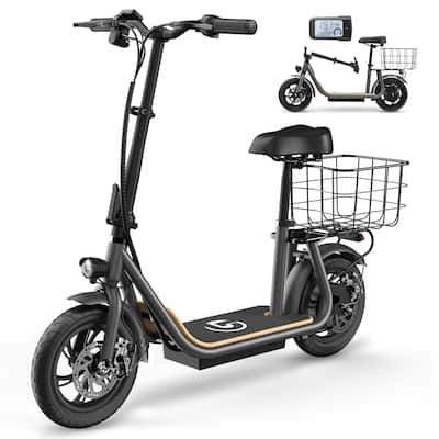 Electric Scooter with Seat for Adult, 12" Tire Electric, Foldable, Max Speed 19 Mph with 30 Miles Range
