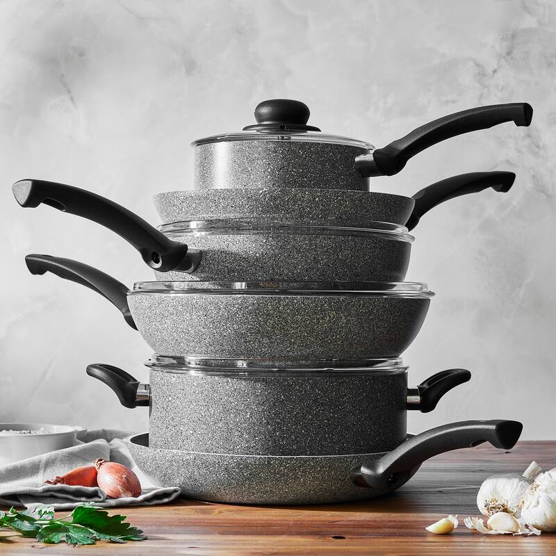 Ballarini Asti 10-pc Nonstick Cookware Set - Granite