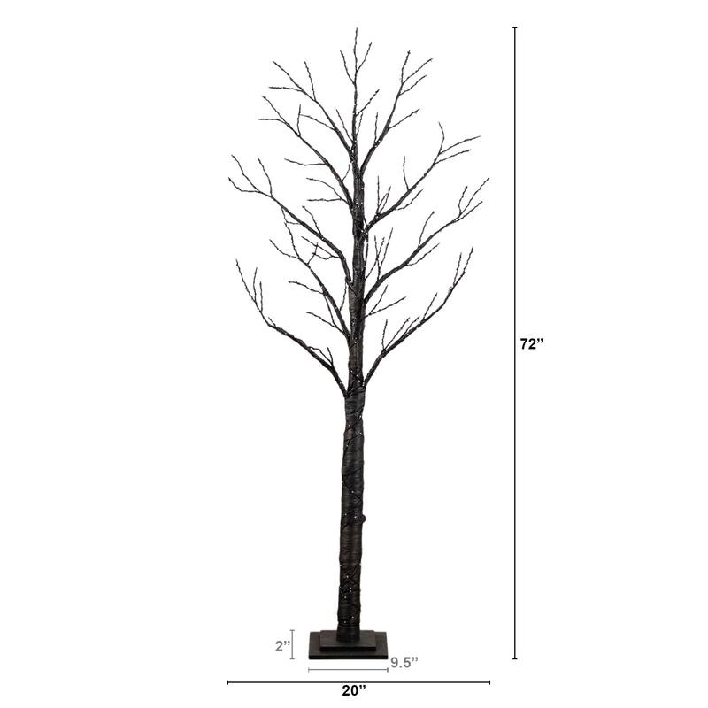 Pre-Lit Twig Halloween Artificial Tree - 6' - Multicolor LED Lights