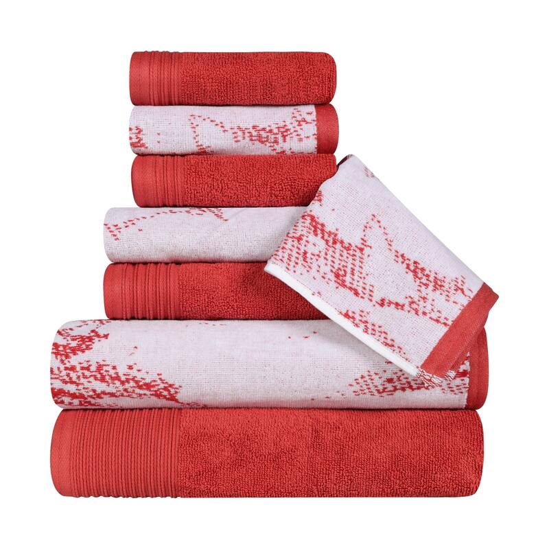Superior Cotton Quick-Drying Solid and Marble 8 Piece Towel Set
