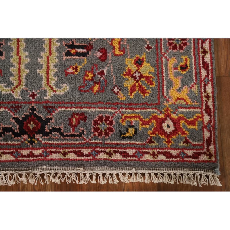All-Over Gray Heriz Oriental Area Rug Handmade Wool Carpet - 3'1"x 5'3"