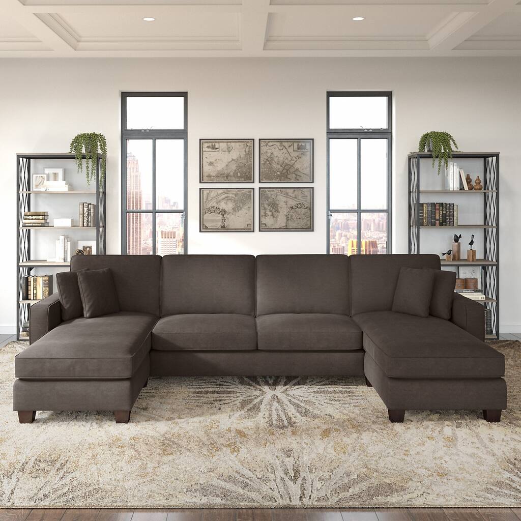 Stockton 131W Sectional Couch with Double Chaise by Bush Furniture