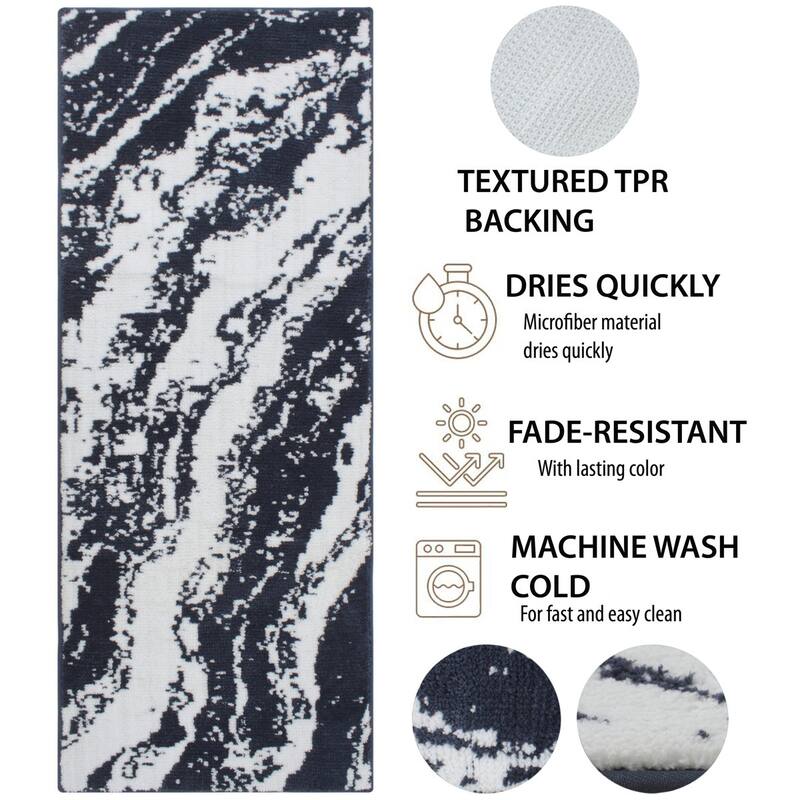 Chesapeake Marble Micro Knitted Bath Runner - 22"X60"