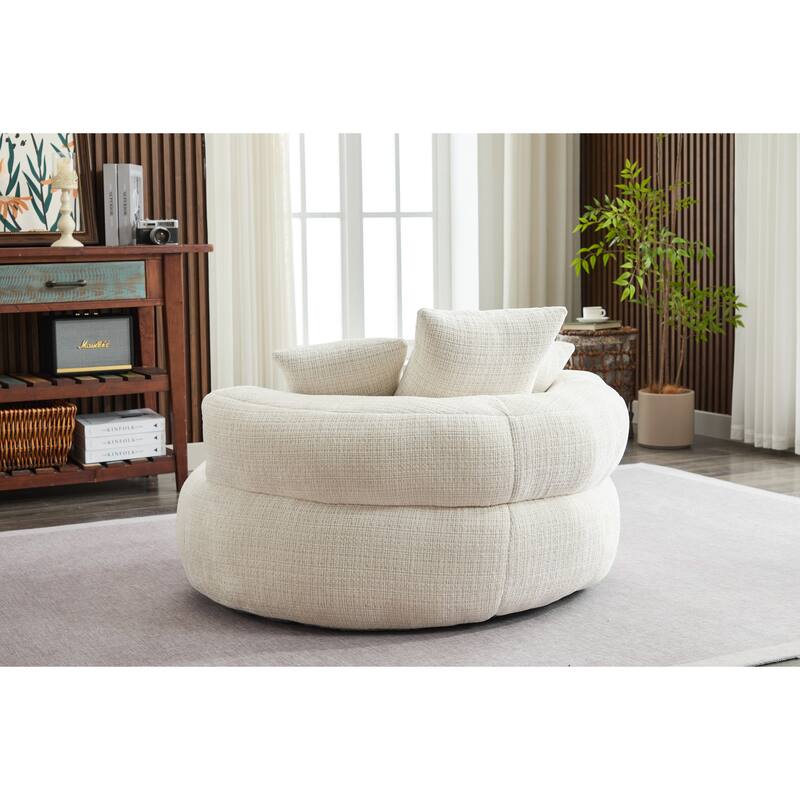 Foam Bean Bag Chairs for Adults/Teens with Filling,Bean Bag Lazy Sofa with Ultra Soft Chenille Cover,Round Bean Bag,Indo