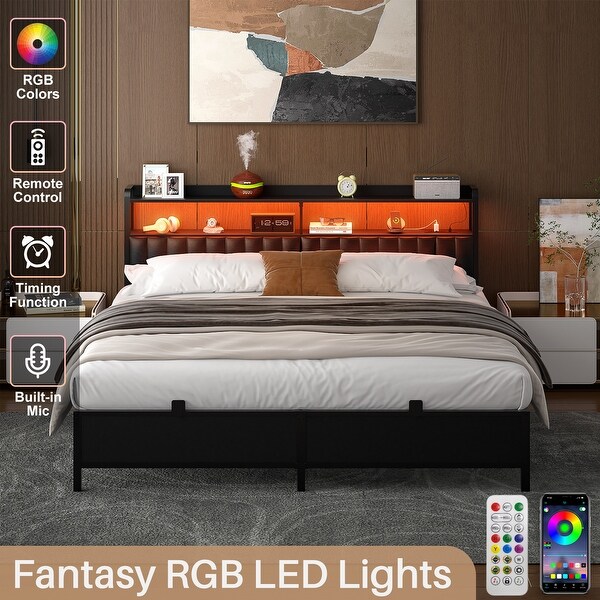 Bed head with built in lights sale