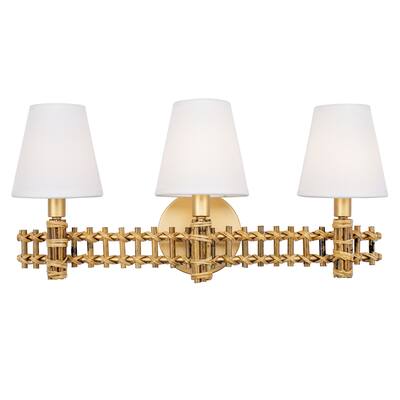 Nevis 3-Light Bath - French Gold