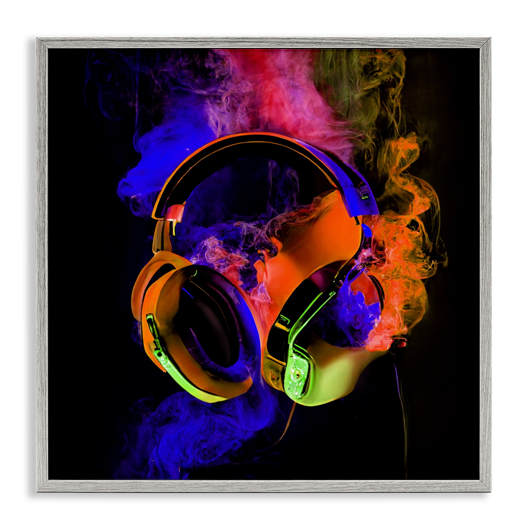Stupell Power Play Headphones Framed Giclee Art Design By Sasha