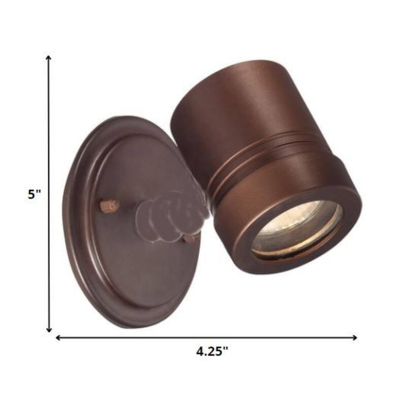 Antiqued Bronze Aluminum Outdoor Wall Spotlight with LED Hardwired - 5.25” x 4.25” x 5” (D x W x H)