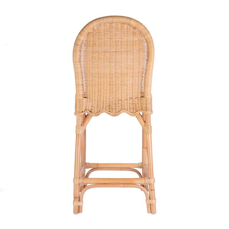 Flora Rattan 24" Scalloped Edge Counter Stool