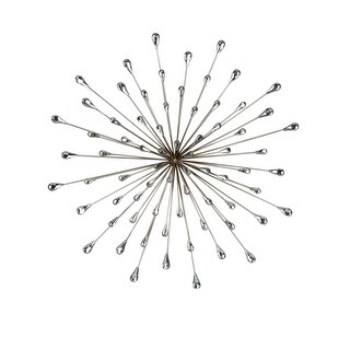 Shop 28 Large Silver Starburst Metal Wall Art With Clear Beads Overstock 30155673
