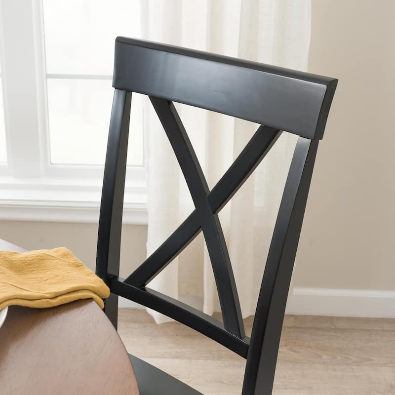 Bush Furniture West End 45W Dining Table with 4 Cross Back Chairs