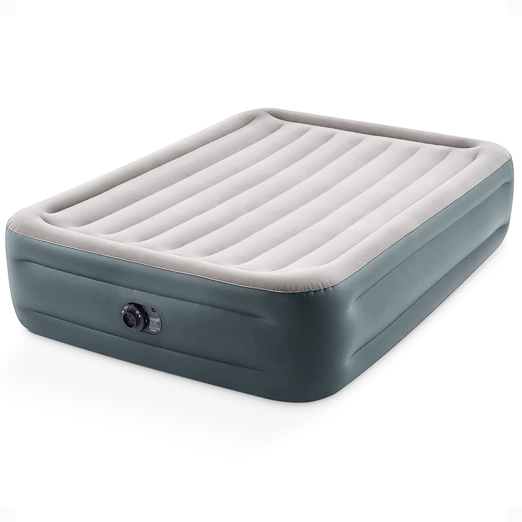 Intex Dura Beam Essential Rest Blow Up Queen Mattress Air Bed with Built In Pump