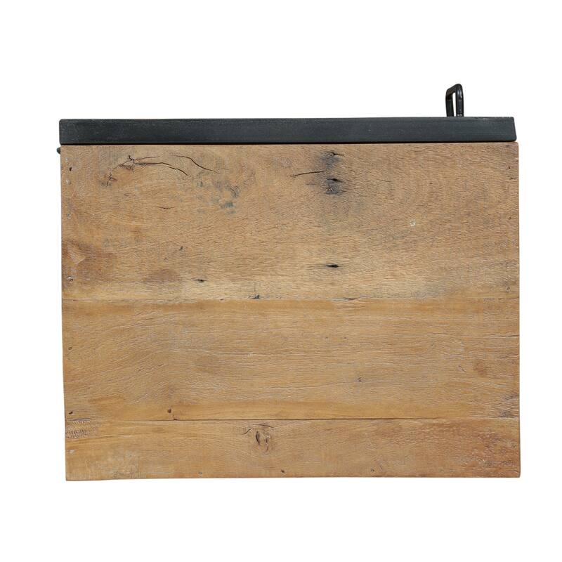 17.5" Wood Nightstand with 1 Cabinet and Mental Frame